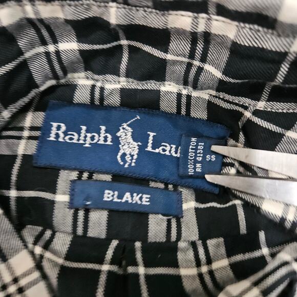 Ralph‎ Lauren Men's Large Blake Black & White Button Down Shirt - Picture 5 of 7